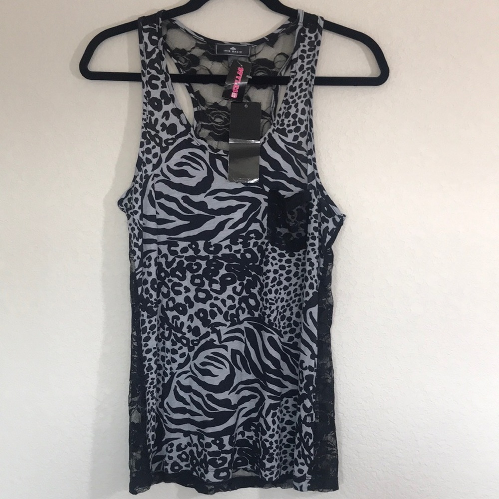 Iris Black Basic Racerback Tank Top Large - Picture 10 of 10